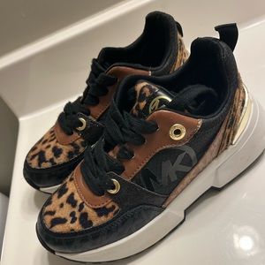 Kids size 1 Michael Kors Black white an leopard print only worn twice